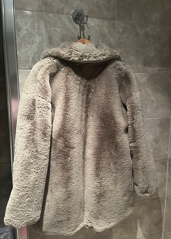 m Beden Zara Bej Kadın Midi Boy Kürk