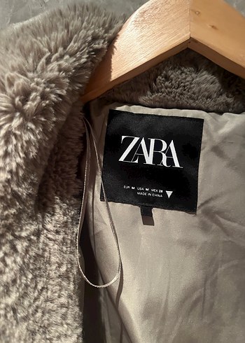 Zara Zara Bej Kadın Midi Boy Kürk