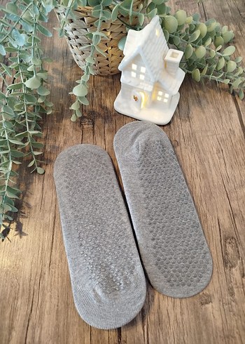 Gri Kız Çorabı, Kaymaz Tabanlı - Görsel 3