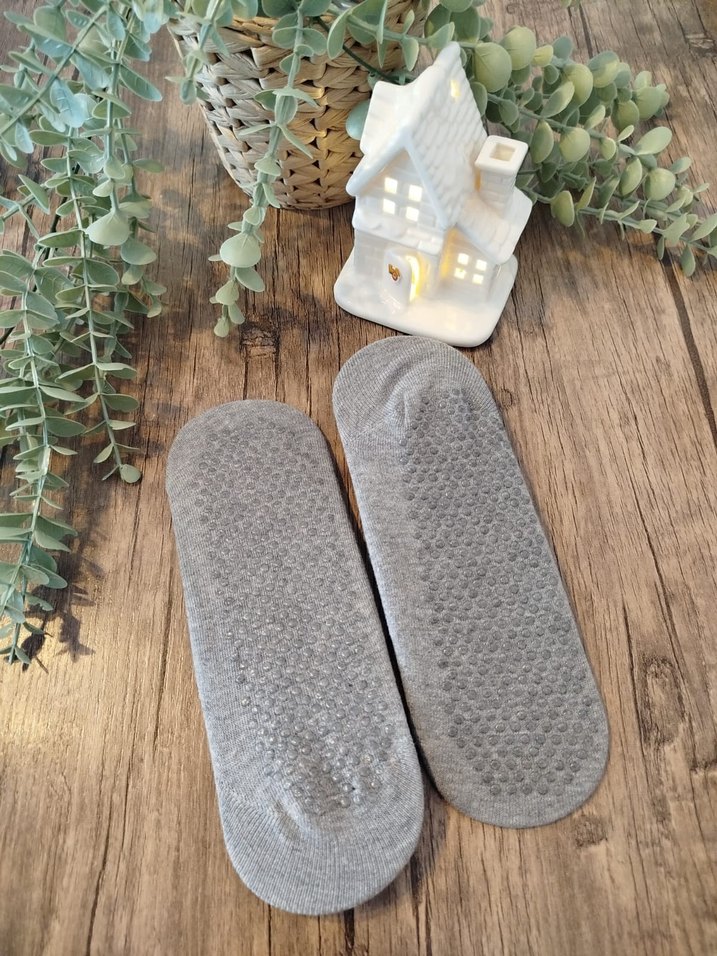 Gri Kız Çorabı, Kaymaz Tabanlı - Görsel 3