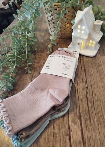 Nakışlı Kız Çorabı Seti, Pastel Tonlar - Görsel 3