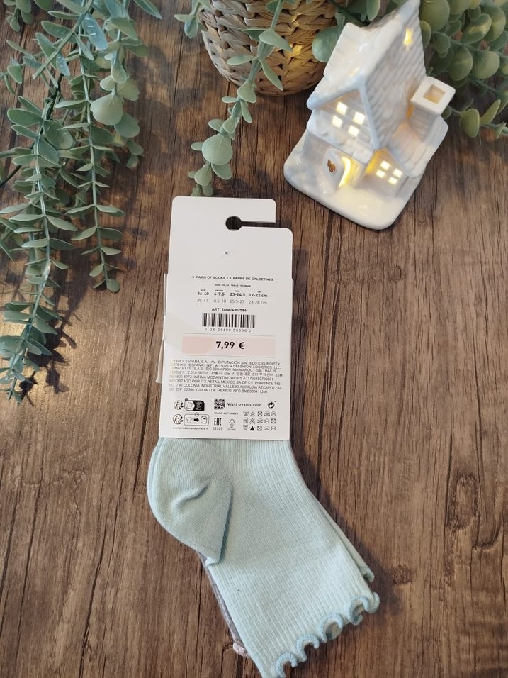 Nakışlı Kız Çorabı Seti, Pastel Tonlar - Görsel 2