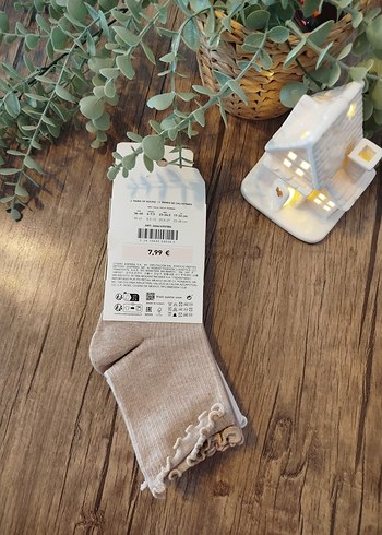 Kız Çocuk Bej ve Pastel Triko Çorap Seti - Görsel 3