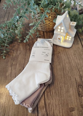 Kız Çocuk Bej ve Pastel Triko Çorap Seti - Görsel 2