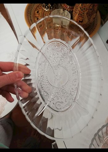 Bölmeli Şeffaf Cam Servis Tabağı - Görsel 2