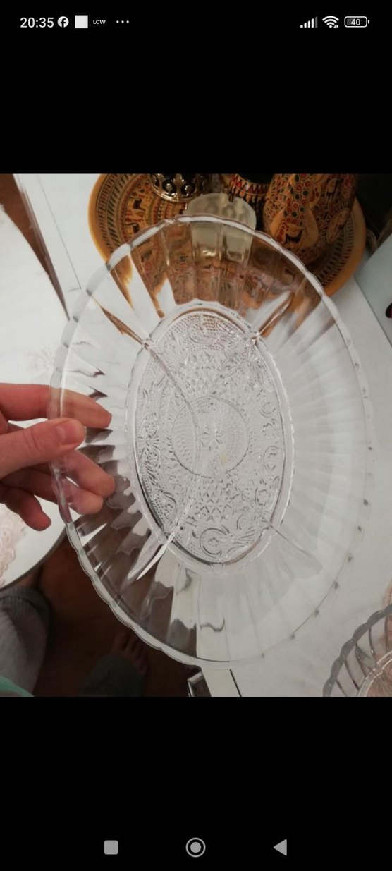 Bölmeli Şeffaf Cam Servis Tabağı - Görsel 2