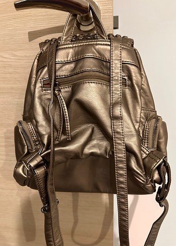 Ççs yıkanmış deri puntalı sırt çantası - Görsel 3