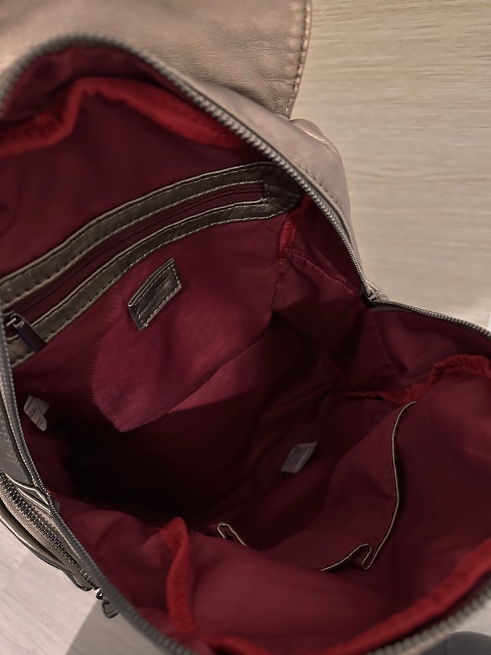 Ççs yıkanmış deri puntalı sırt çantası - Görsel 5