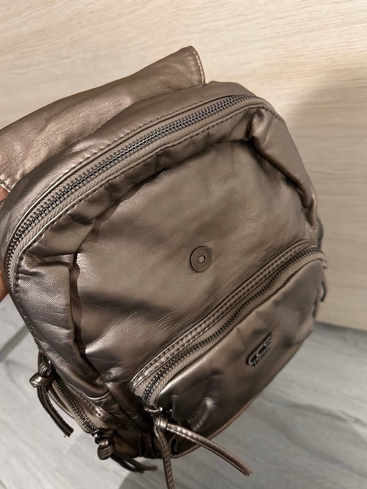 Ççs yıkanmış deri puntalı sırt çantası - Görsel 4