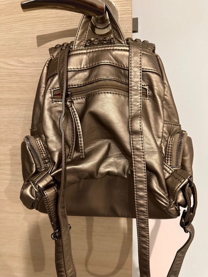 Ççs yıkanmış deri puntalı sırt çantası - Görsel 3