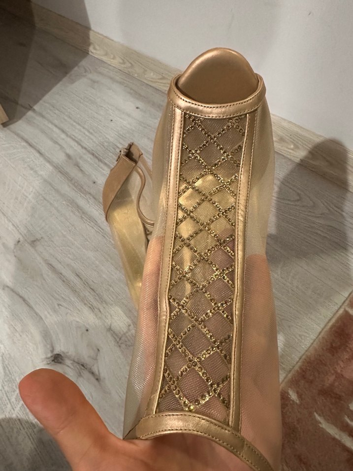 Gold altın topuklu ayakkabı - Görsel 4