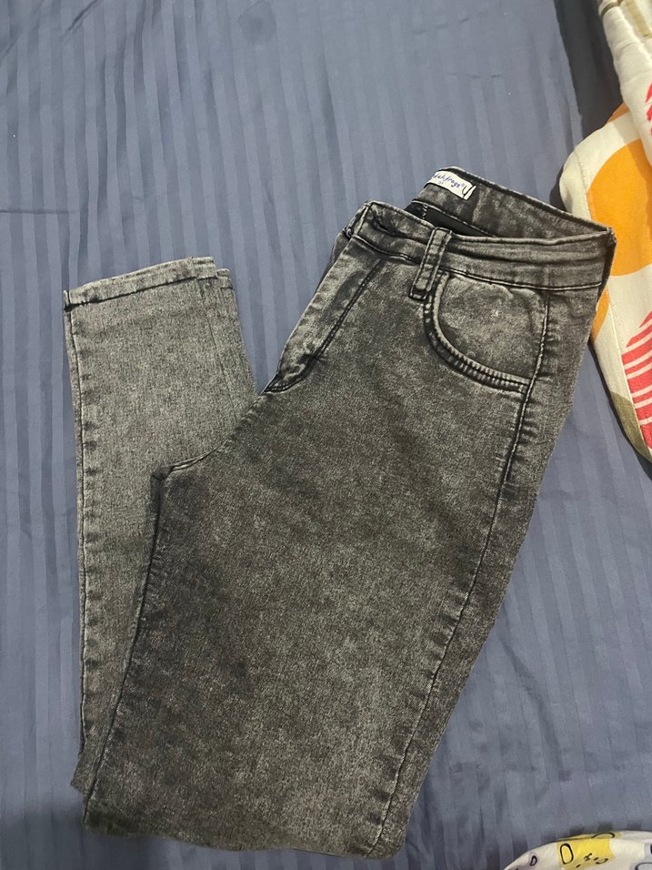 Gri Tie-Dye Kadın Denim Pantolon - Görsel 2