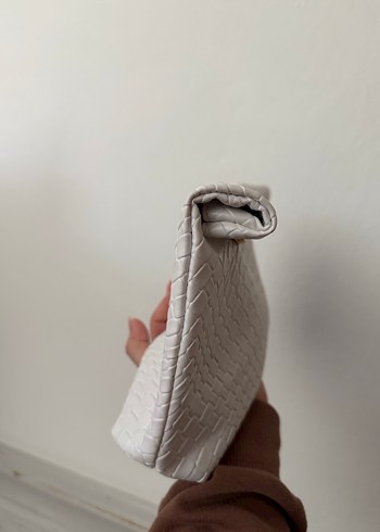 Beyaz Yılan Derisi Desenli Deri Kadın Çanta - Görsel 3