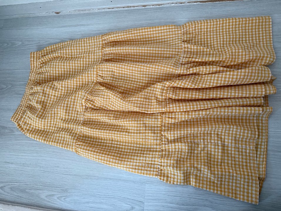 Sarı Pileli uzun etek - Görsel 2