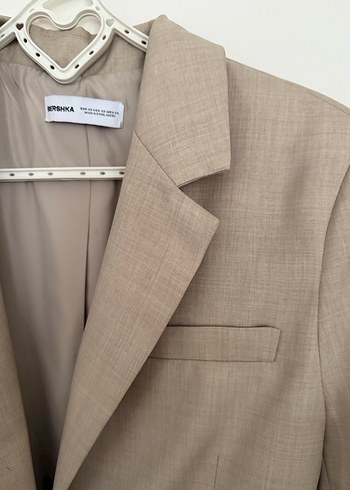 Bej Kadın Klasik Kesim Keten Ceket Bej - Görsel 3