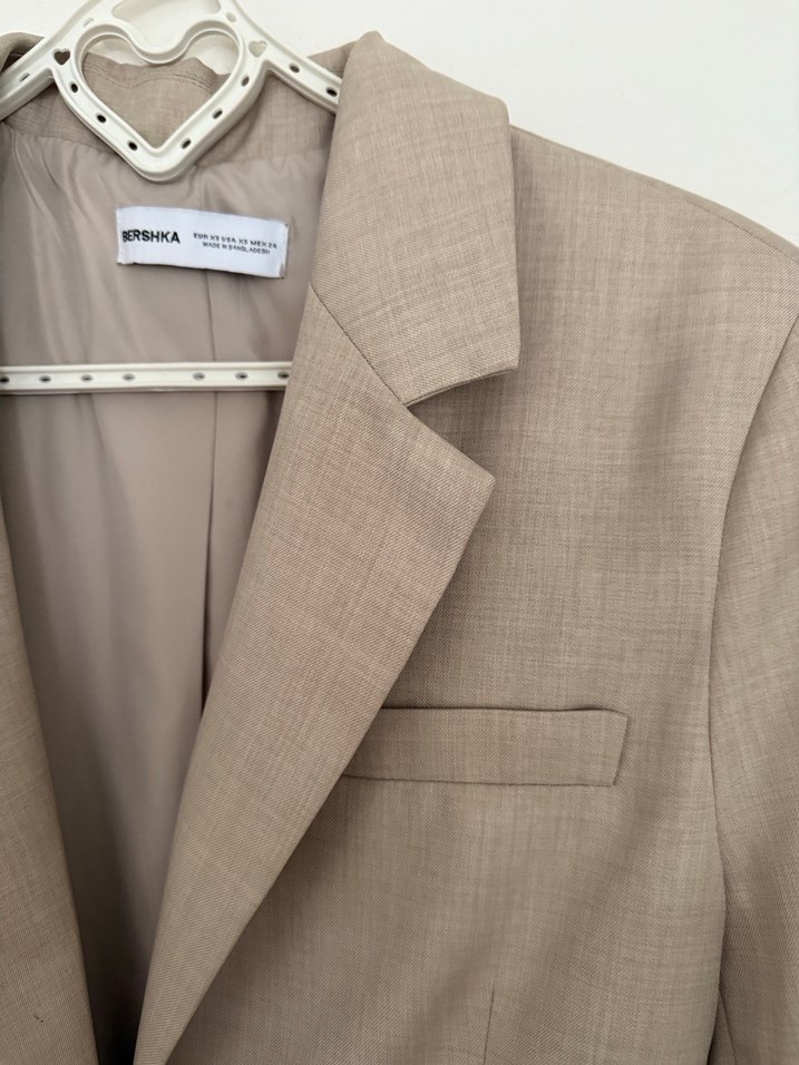 Bej Kadın Klasik Kesim Keten Ceket Bej - Görsel 3