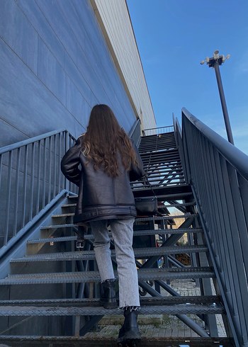 Stradivarius biker ceket mont - Görsel 2