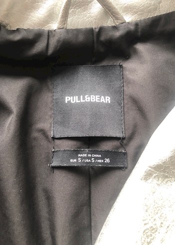 Pull and Bear Gri Deri Biker Ceket