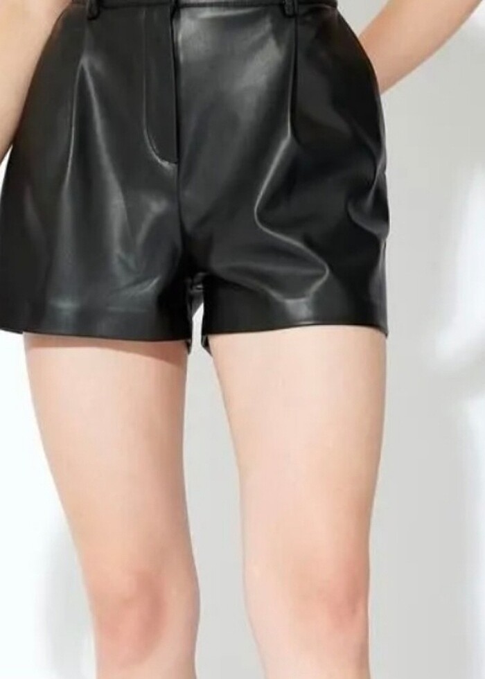 Suni deri şort - Görsel 5