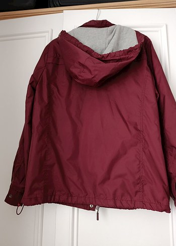 Bordo Düğmeli Kadın Ceket yağmurluk - Görsel 8
