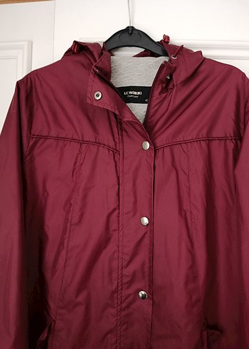 Bordo Düğmeli Kadın Ceket yağmurluk - Görsel 7