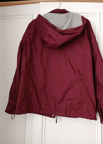 Bordo Düğmeli Kadın Ceket yağmurluk - Görsel 9