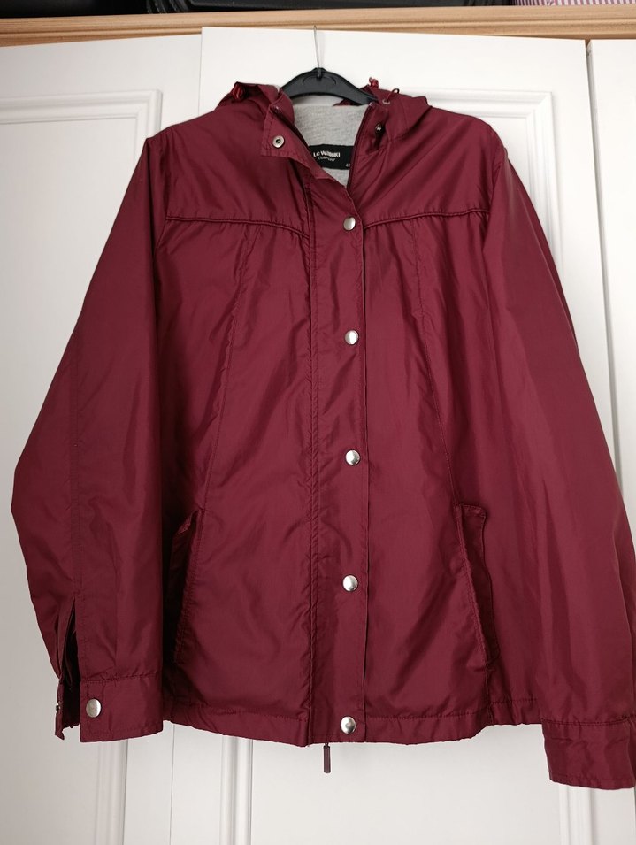 Bordo Düğmeli Kadın Ceket yağmurluk - Görsel 2