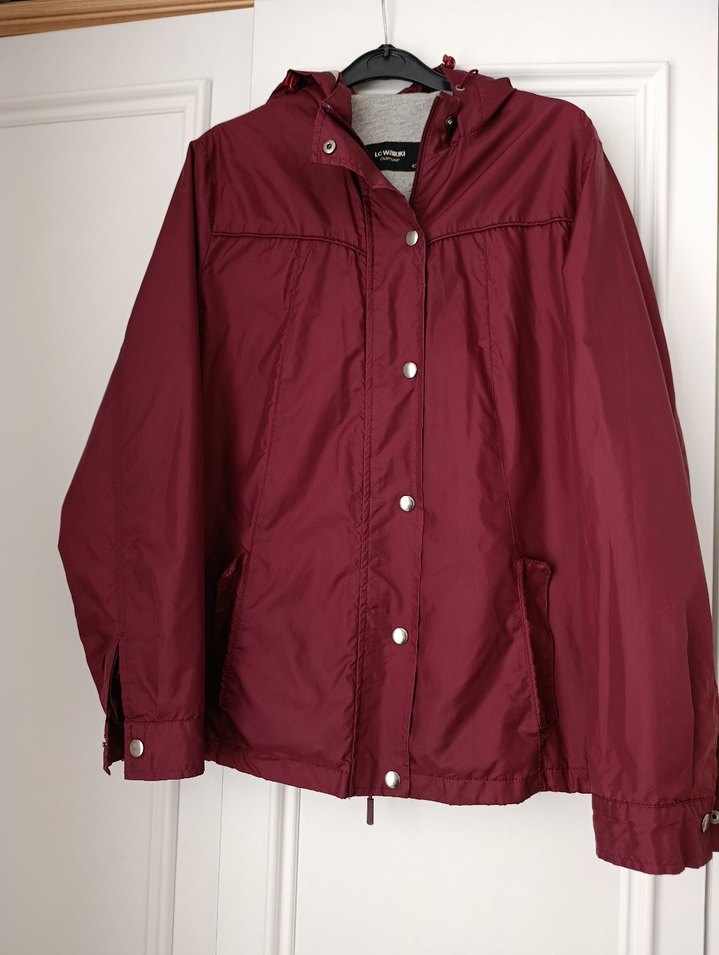 Bordo Düğmeli Kadın Ceket yağmurluk - Görsel 4
