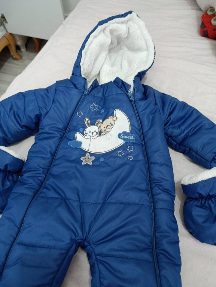 Bebek Kayak astronot Tulum mont Kapüşonlu eldivenli - Görsel 5