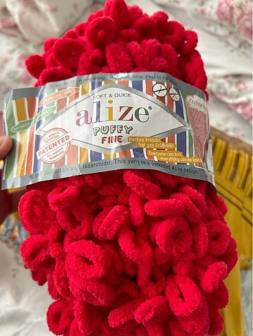  Alize puffy fine 56 numara Kırmızı ip
