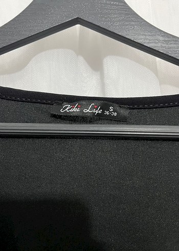 s Beden Siyah Drapeli Uzun Kollu Kadın Elbise