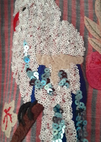 Düğmeli Nakışlı Bohem Kadın Gömlek - Görsel 3