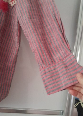 Düğmeli Nakışlı Bohem Kadın Gömlek - Görsel 5