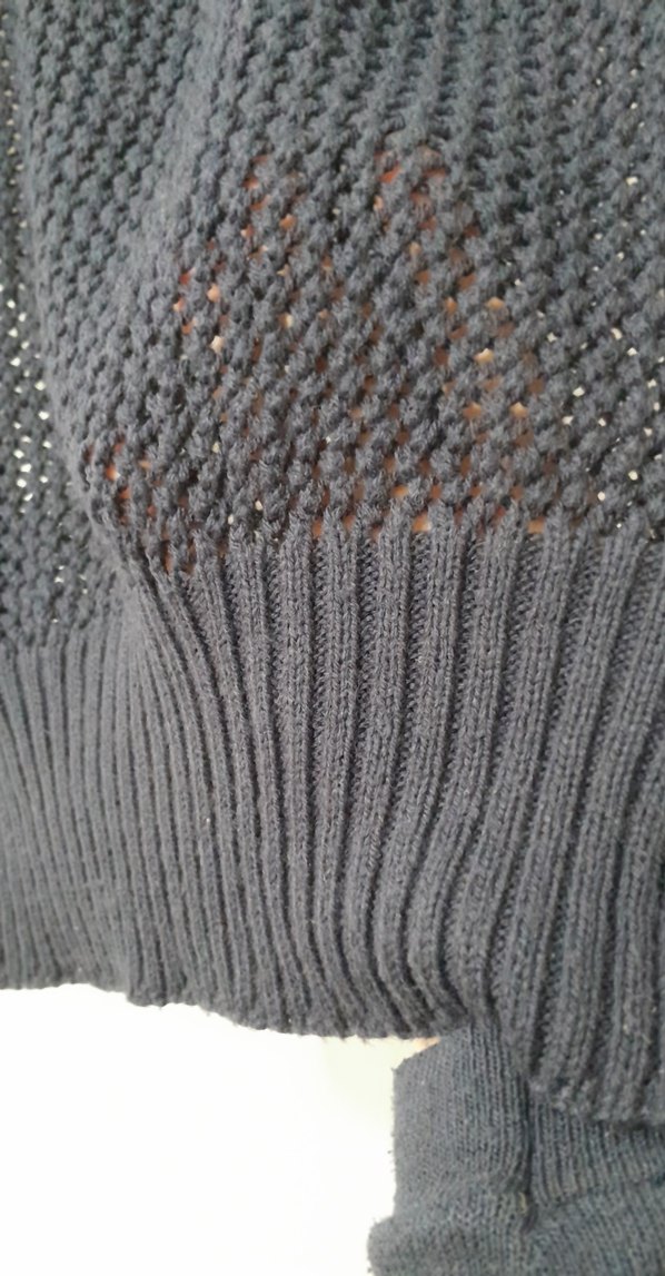 Lacivert Kadın Kısa Kollu Örgü Triko - Görsel 4