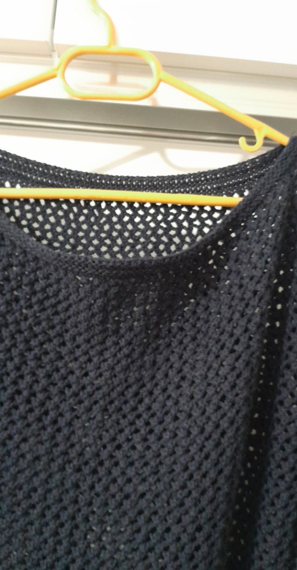 Lacivert Kadın Kısa Kollu Örgü Triko - Görsel 2