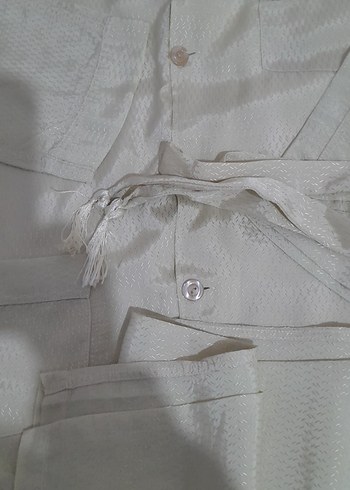 Yeşil Vintage Uzun Kollu erkek saten Pijama Takımı - Görsel 2