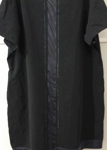 koyu lacivert yan cepli Gotik Baskılı kısa elbise - Görsel 5