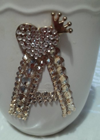 Bej Parlak Taşlı Taçlı Kupa - Görsel 4