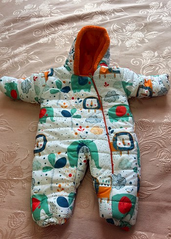 Renkli Desenli Erkek Bebek Polar Tulumu