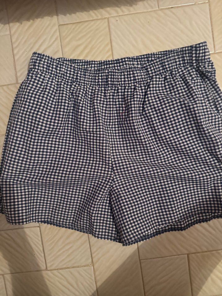 Mavi Ekose Desenli Mini Şort - Görsel 2