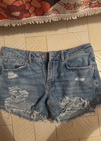 Sokak Stili Gri Kadın Kot Şort