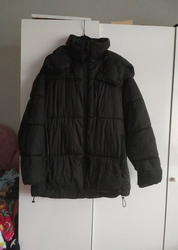 zara M  L beden oversize puf, puffer coat mont - Görsel 11