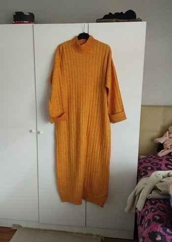 42 44 beden uzun triko elbise yeni - Görsel 4
