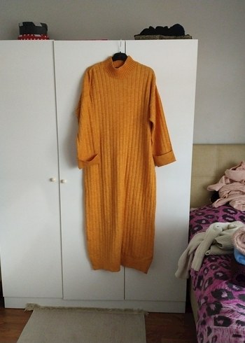42 44 beden uzun triko elbise yeni - Görsel 2