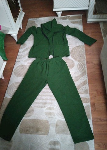 8 9 yaş kalın kışlık kaşe kumaş eşofman takım - Görsel 3