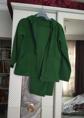 8 9 yaş kalın kışlık kaşe kumaş eşofman takım - Görsel 2