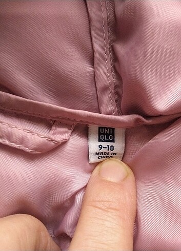 10 Yaş Beden pembe Renk Uniqlo marka 9 10 yaş kuş tüyü mont