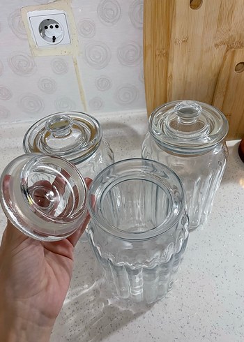 Beyaz Kapaklı Cam Saklama Kavanozları - Görsel 6