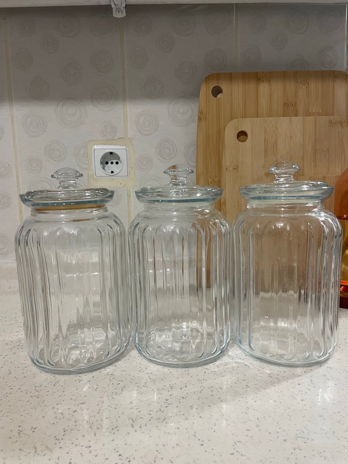 Beyaz Kapaklı Cam Saklama Kavanozları - Görsel 3