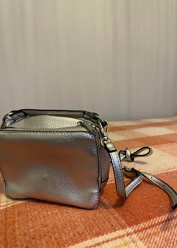 Mango gümüş gri çanta - Görsel 8